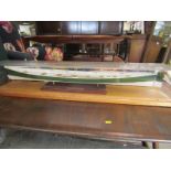 MARITIME, cabinet cased scratch built model of Cornish Gig, 36" length