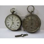 POCKET WATCHES, Acme lever silver case pocket watch with white enamel dial and Roman numerals,
