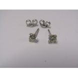 PAIR OF 18ct WHITE GOLD DIAMOND STUD EARRINGS, totalling 0.7ct, bright well matched diamonds of good