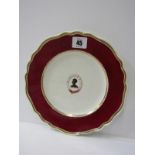 CHAMBERLAINS WORCESTER, gilt and cerise edged Heraldic dinner plate, decorated with Blackamoor