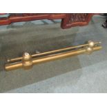 METALWARE, Edwardian brass fire curb, 46" length