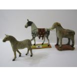 ANTIQUE TOYS, 3 carved horse toys