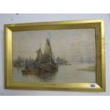 E. HAYES, watercolour "Shipping on the Thames", 11" x 17"