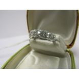 14CT WHITE GOLD DIAMOND HALF ETERNITY STYLE CLUSTER RING, by Leo, bright well matched diamonds