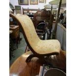 CITY OF PLYMOUTH GOUT CHAIR, Plymouth emblem upholstered scroll back gout stool