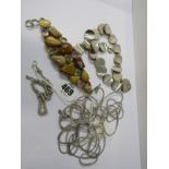 COSTUME JEWELLERY, Links of London silver necklace, stone set bracelet, retro silver choker togethe