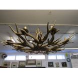 LIGHTING, novelty "antler" design 8 branch chandelier