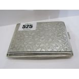 SILVER CIGARETTE CASE, Continental silver cigarette case with foliate decoration, stamped 835, 3.