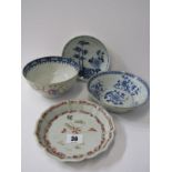 ORIENTAL CERAMICS, CHINESE LOBED EDGE TEAPOT STAND a/f, also Famille Rose 5.5" bowl a/f and 2