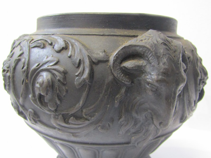 WEDGWOOD, "Westerwald" style jug also black basalt vase with rams head handle, 6" - Image 4 of 4