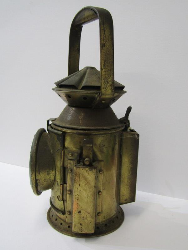 VINTAGE LIGHTING, brass workman's cylindrical lantern - Image 2 of 3