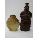 FULHAM POTTERY, stoneware "patent chronometer" design spirit flask impressed, "E. Asell, New Inn,