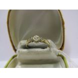 9ct YELLOW GOLD 3 STONE DIAMOND RING, size P