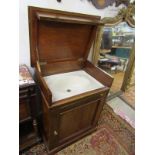 FRENCH WASHING CABINET, fitted interior mahogany cupboard base washing cabinet with lift top