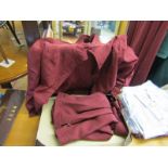 JAEGER, retro young Jaeger burgundy skirt & similar blouse in original box, skirt size 12