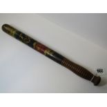 ANTIQUE TRUNCHEON, Victorian "Kent" enamelled and painted hardwood truncheon, 16.5" length