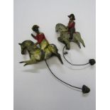 EARLY TOYS, 2 early 19th Century painted balancing toys depicting Duke of Wellington and Napoleon