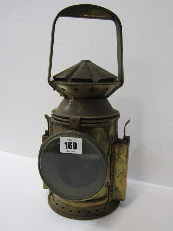 VINTAGE LIGHTING, brass workman's cylindrical lantern