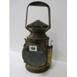 VINTAGE LIGHTING, brass workman's cylindrical lantern