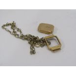 18ct YELLOW GOLD WATCH CASE, approx 2.4 grams and 9ct gold necklace approx 3 grams