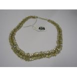 14CT YELLOW GOLD MOONSTONE NECKLACE, very unusual moonstone necklace of organic form, hundreds of