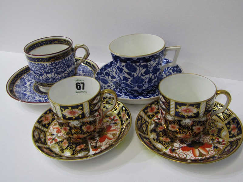 ROYAL CROWN DERBY, pair of "Japan" pattern coffee cups and saucers, also Royal Worcester "Royal