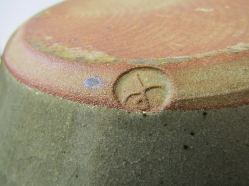 STUDIO POTTERY, a large stoneware spherical teapot, also stoneware slip glazed specimen vase and - Image 2 of 6