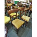 PAIR OF VICTORIAN DINING CHAIRS, mahogany bar back dining chairs with drop-in seats and baluster
