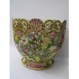 ZSOLNAY, an attractive pierced and gilt floral design jardiniere, model no 3835, 10" height