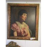 EDWARDIAN PORTRAIT, oil on canvas "Portrait of Rose", 24" x 20"
