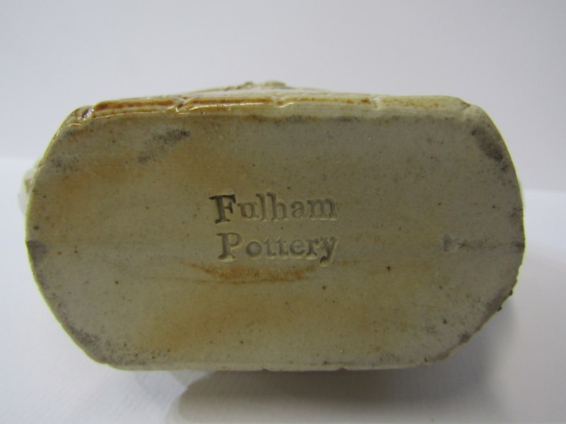 FULHAM POTTERY, stoneware "patent chronometer" design spirit flask impressed, "E. Asell, New Inn, - Image 4 of 4