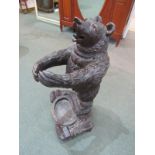 BLACK FORREST, a carved Bear stick stand, 40" height