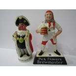 ADVERTISING, Beswick " Worthington Pale Ale" comical jug; also Carlton "Pick Flowers Brewmaster"
