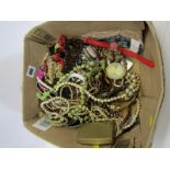 COSTUME JEWELLERY, purple box containing selection of costume jewellery including clove necklace,