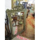 ANTIQUE WALL MIRROR, Venetian style gilt surround rectangular wall mirror with inset border panels