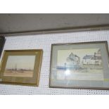 L. RITTER, signed watercolour "Unloading the Catch", 9" x 14" and 1 other watercolour of Harbour
