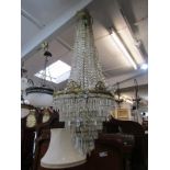 LIGHTING, 6 tier cut glass hanging chandelier