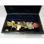 GOLD & YELLOW METAL ITEMS, selection of gold cuff links, gold bar brooches, etc, including 9ct