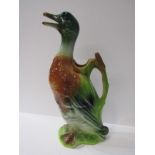 ST CLEMENT, Mallard duck novelty jug, 13" height