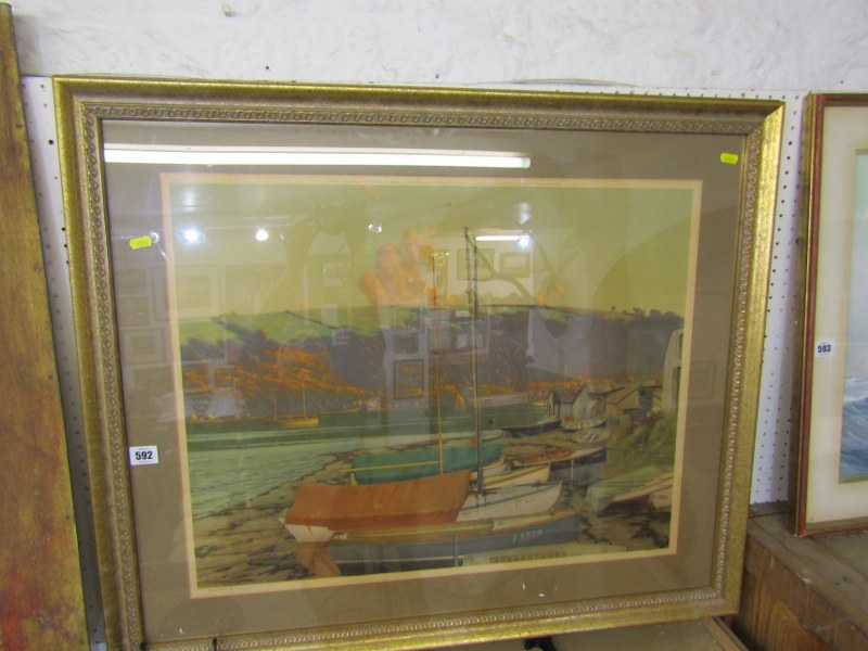 CHARLES PEARS, colour print "The Boat Yard", 19" x 25"
