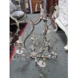 LIGHTING, Venetian style 6 branch foliate and glass droplet design light fitting