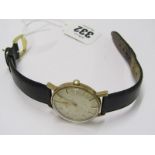 9ct GOLD GENTLEMAN'S OMEGA AUTOMATIC WRIST WATCH, movement appears in working condition, some