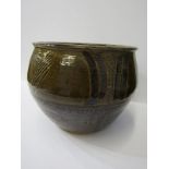 STUDIO POTTERY, Wenford Bridge stoneware jardiniere by Seth Cardew with simple incised decoration,