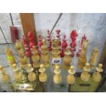 ANTIQUE IVORY CHESS PIECES, antique ivory chess set, the kings are approximately 3.75" high (9cm)