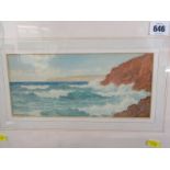 H.H. BINGLEY, signed watercolour "The Cornish Coast", 4.5" x 10"