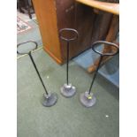 METALWARE, 3 long handled cast iron base door stops