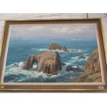 NANCY BAILEY, signed oil on canvas "Ennys Dodman, Lands end", 19.5" x 29"