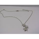 18ct WHITE GOLD DIAMOND STAR PENDANT, On 18ct white gold chain, approx 1ct total diamond weight of