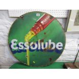 ADVERTISING, circular double sided enamel sign "Esso Lube", 26" diameter