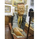 COMICAL DISPLAY FIGURE "The Politician", 37" height